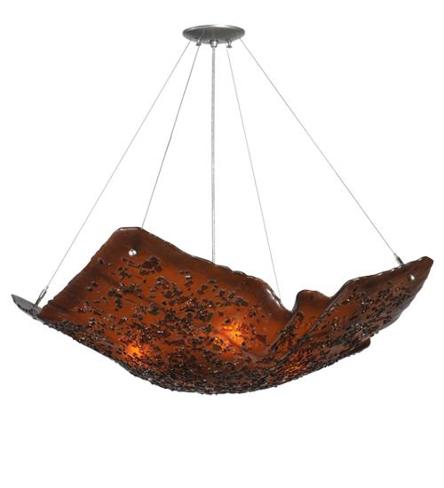 36"W Metro Fusion Cobblestone Glass Inverted Pendant