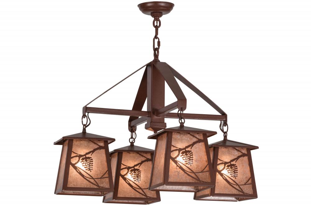 28"W Whispering Pines 4 LT Chandelier