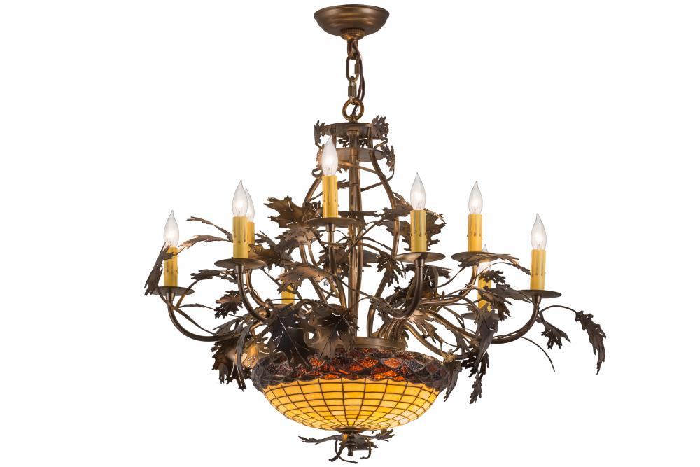 34" Wide Greenbriar Oak 9 Light Chandelier