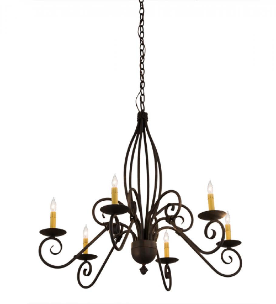 36" Wide Squire 6 Light Chandelier