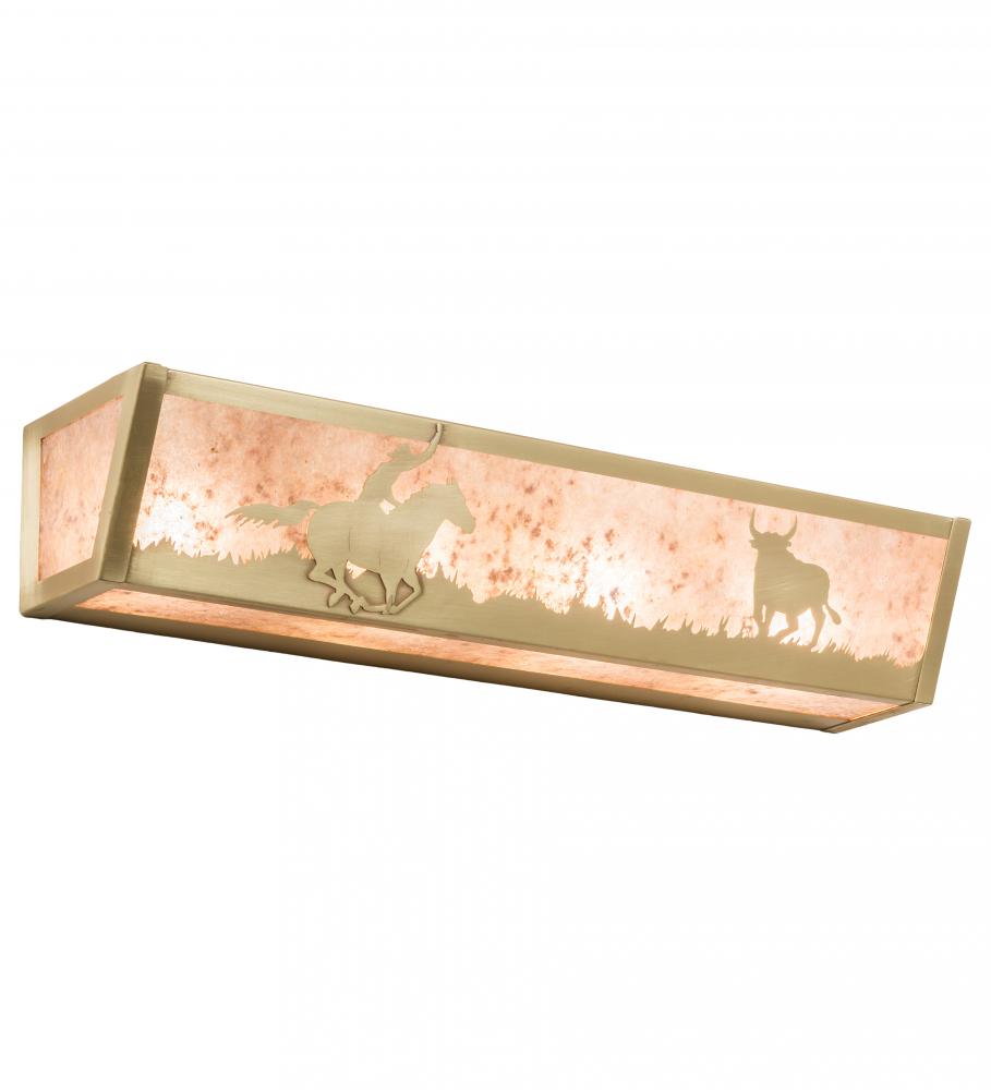 24" Wide Cowboy & Steer Vanity Light