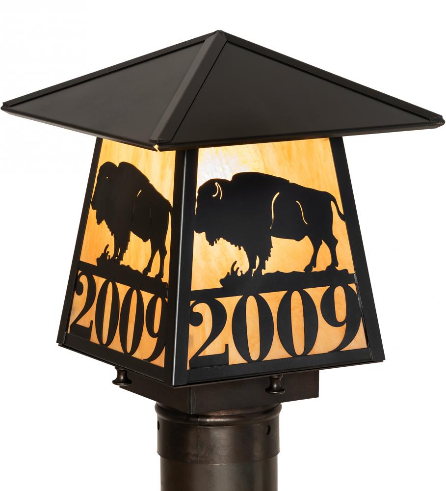 8" Square Personalized Buffalo Post Mount