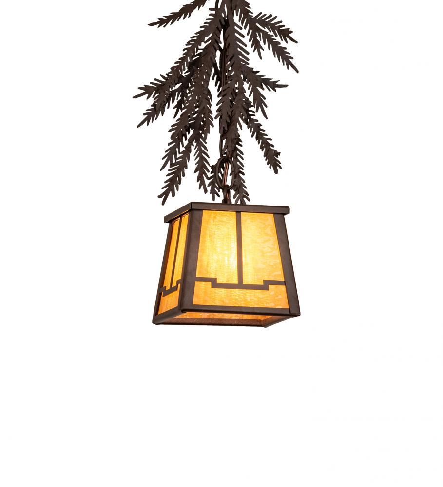 5.5" Square Pine Branch Valley View Mini Pendant