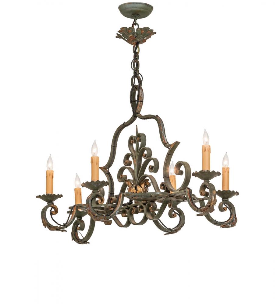 36" Long Rosalie 6 Light Chandelier