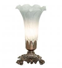 Meyda Green 251885 - 8" High Gray Tiffany Pond Lily Accent Lamp