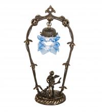 Meyda Green 17428 - 19" High Blue Cherub With Violin Mini Lamp