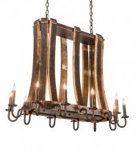 Meyda Green 191902 - 40"L Barrel Stave Madera 12 LT Oblong Chandelier