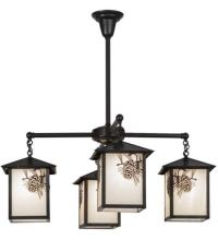 Meyda Green 60911 - 32"W Seneca Winter Pine 4 LT Chandelier