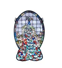 Meyda Green 79806 - 12"W X 19"H Peacock Profile Stained Glass Window