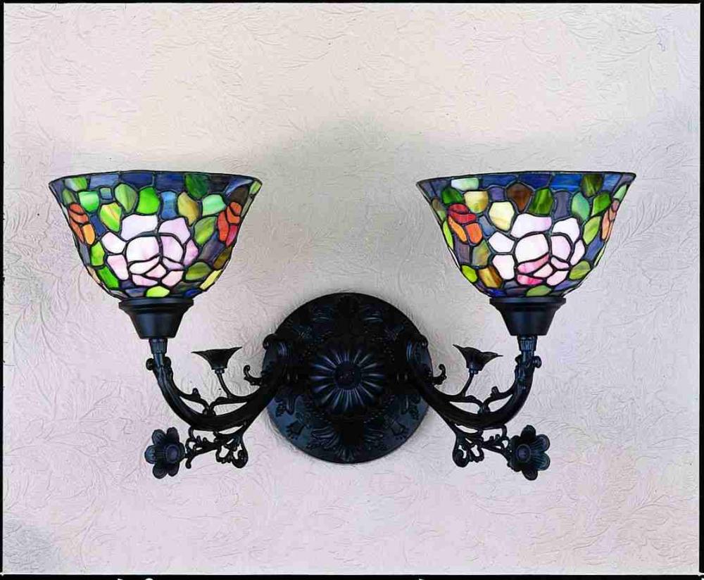 21"W Tiffany Rosebush 2 LT Wall Sconce.613