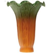 Meyda Black 10192 - 4" Wide X 6" High Amber/Green Pond Lily Shade