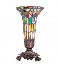 Meyda Black 10225 - 8" High Stained Glass Pond Lily Victorian Accent Lamp