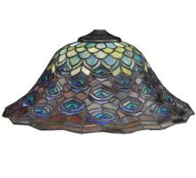 Meyda Black 10674 - 16" Wide Tiffany Peacock Feather Shade