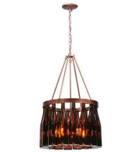 Meyda Black 114513 - 19"W Tuscan Vineyard Estate 16 Wine Bottle Chandelier