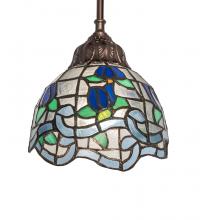 Meyda Black 115802 - 7" Wide Roseborder Mini Pendant