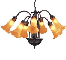 Meyda Black 11601 - 20"W Amber Pond Lily 7 LT Chandelier