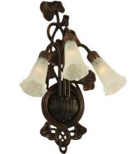 Meyda Black 11846 - 10.5"W White Pond Lily 3 LT Wall Sconce