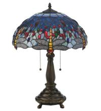 Meyda Black 119650 - 22"H Tiffany Hanginghead Dragonfly Table Lamp