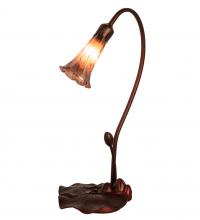 Meyda Black 13434 - 16" High Purple Iridescent Tiffany Pond Lily Accent Lamp