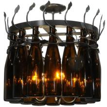 Meyda Black 134432 - 20" Wide Tuscan Vineyard Estate 16 Wine Bottle Chandelier