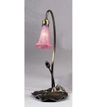 Meyda Black 13447 - 16" High Pink Pond Lily Accent Lamp