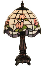 Meyda Black 136921 - 12" High Roseborder Mini Lamp