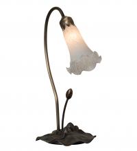 Meyda Black 13730 - 16" High White Tiffany Pond Lily Accent Lamp