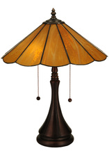 Meyda Black 138208 - 20.25"H Panel Honey Amber Table Lamp