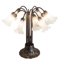 Meyda Black 14391 - 22"H White Pond Lily 10 LT Table Lamp