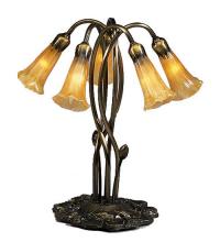 Meyda Black 14931 - 17" High Amber Pond Lily 5 LT Accent Lamp