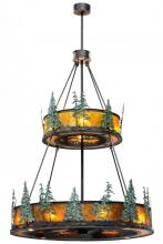 Meyda Black 156087 - 55" Wide Tall Pines Two Tier Chandel-Air