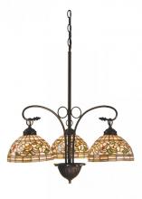 Meyda Black 16107 - 24"W Tiffany Turning Leaf 3 LT Chandelier