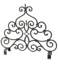 Meyda Black 162714 - 36" Wide Fleur De Lys Fireplace Screen