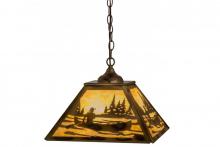 Meyda Black 164026 - 16" Square Canoe At Lake Pendant