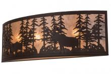 Meyda Black 165993 - 36" Wide Tall Pines W/Bear & Moose Wall Sconce