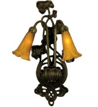 Meyda Black 16608 - 11"W Amber Pond Lily 2 LT Wall Sconce