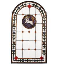 Meyda Black 17367 - 23" Wide X 40" High Lamb of God Stained Glass Window