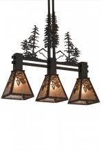 Meyda Black 186436 - 30" Long Winter Pine Tall Pines 3 Light Island Pendant