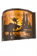 Meyda Black 190524 - 12" Wide Moose at Lake Wall Sconce