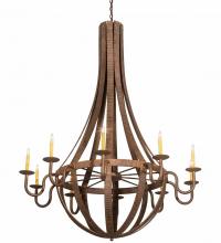 Meyda Black 193060 - 54" Wide Barrel Stave Metallo 10 Light Chandelier