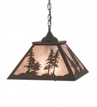 Meyda Black 201984 - 16" Square Tall Pines Pendant