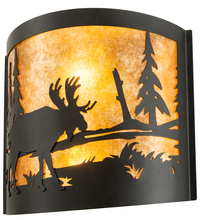 Meyda Black 203179 - 15" Wide Moose at Lake Wall Sconce