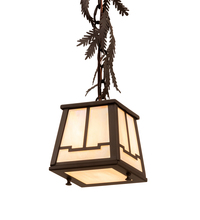 Meyda Black 203820 - 5.5" Square Pine Branch Valley View Mini Pendant