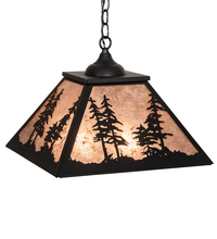 Meyda Black 20903 - 16" Square Tall Pines Pendant