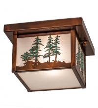 Meyda Black 212361 - 10" Square Hyde Park Tall Pines Flushmount