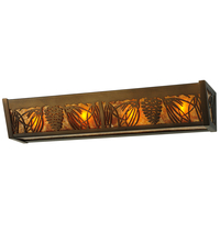 Meyda Black 212668 - 24" Wide Pinecone Inverted Vanity Light