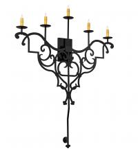 Meyda Black 216227 - 36" Wide Fleur de Lys 5 Light Wall Sconce