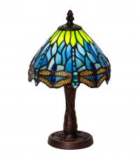 Meyda Black 230981 - 13" High Tiffany Hanginghead Dragonfly Mini Lamp