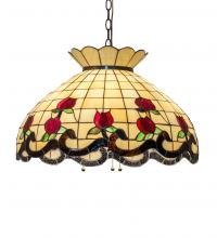 Meyda Black 232772 - 23" Wide Roseborder Pendant