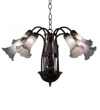 Meyda Black 236535 - 26" Wide Tiffany Pond Lily 7 Light Chandelier